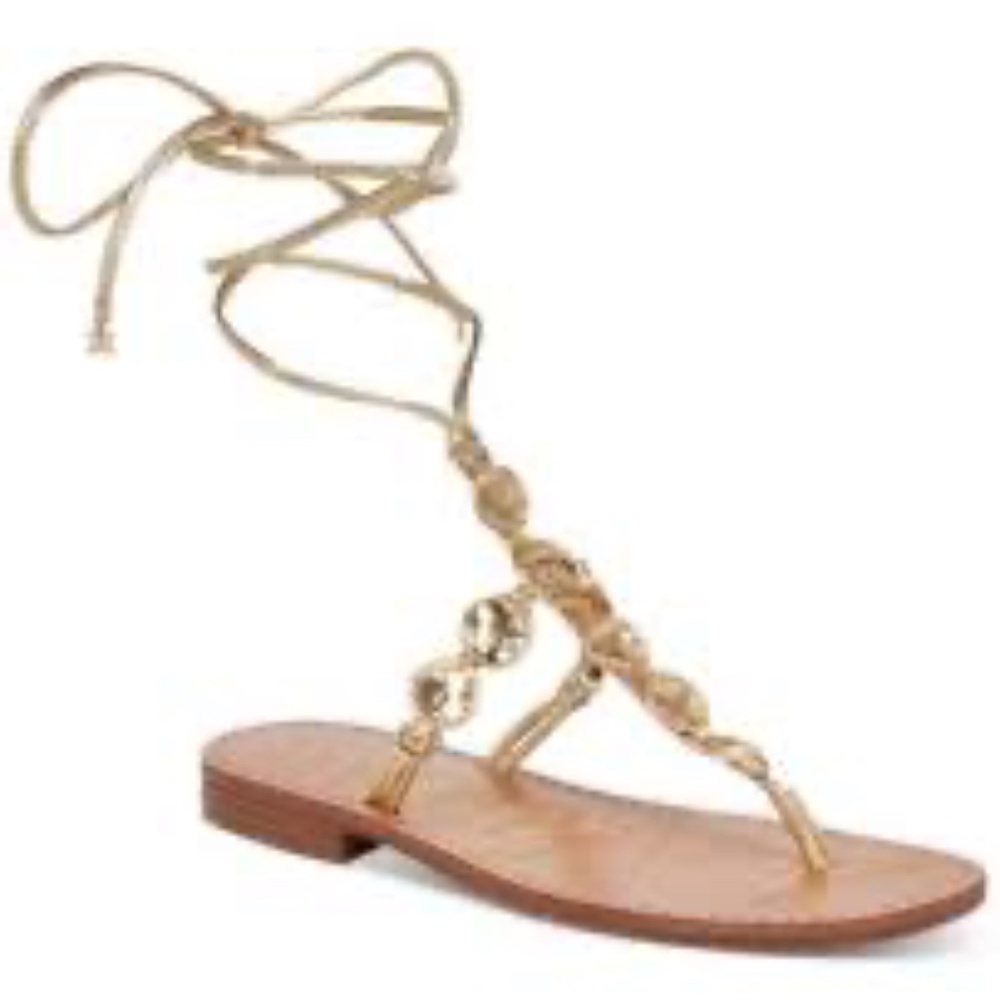 Sam Edelman Deidre Wrap Sandal gold size 8.5 - Picture 2 of 7